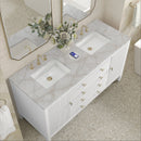 James Martin Myrrin 60" Double Bathroom Vanity, Bright White