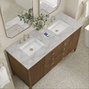 James Martin Myrrin 60" Double Bathroom Vanity, Mid-Century Walnut