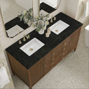 James Martin Myrrin 60" Double Bathroom Vanity, Mid-Century Walnut