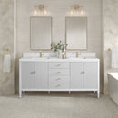 James Martin Myrrin 72" Single Bathroom Vanity, Bright White