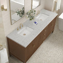 James Martin Myrrin 72" Double Bathroom Vanity, Mid-Century Walnut
