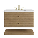 James Martin Allamari 36" Floating Single Bathroom Vanity, Dune Mist