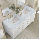 James Martin Myrrin 60" Double Bathroom Vanity, Bright White