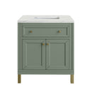 James Martin Chicago 30" Single Bathroom Vanity, Smokey Celadon