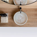 Beige Natural Travertine Stone Round Vessel Bathroom Sink 18 Inch Honed