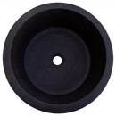 Black Andesite Natural Stone Tapered Above Vanity Bathroom Sink Honed/Matte (D)16" (H)6" top view