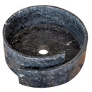 Handcrafted Black Marble Round Vessel Sink For Bathroom