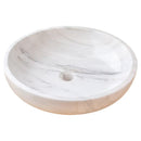 Calacatta White Marble Hand Carved Round Vessel Sink 19 Polished