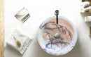 New York White Marble Polished Round Vessel Sink