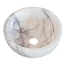 New York White Marble Polished Round Vessel Sink