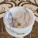New York White Marble Polished Round Vessel Sink