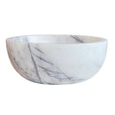 New York White Marble Polished Round Vessel Sink