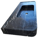 Nero Marquina Marble Wall-mount Bathroom Vanity Sink Fluted Front (W)20" (L)48" (H)5" angle view