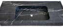Nero Marquina Marble Wall-mount Bathroom Vanity Sink Fluted Front (W)20" (L)48" (H)5" top angle view