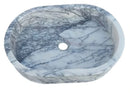 New York Marble Ellipse Wall-mount Bathroom Sink (W)14" (L)20" (H)5" polished top view