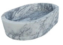 New York Marble Ellipse Wall-mount Bathroom Sink (W)14" (L)20" (H)5" polished profile view