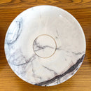 Handcrafted White Marble Vessel Bathroom Sink Polished Above Counter