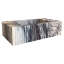 White Marble Fluted Wall Mount Bathroom Sink 12X20