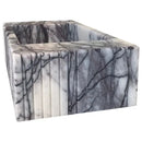 White Marble Fluted Wall Mount Bathroom Sink 12X20