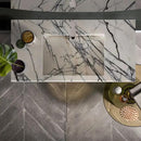Handcrafted Wall Mount Natural Marble Bathroom Sink Polished