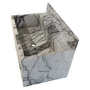 White Turkish Marble Wall Mount Bathroom Sink With Backsplash