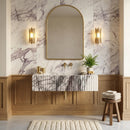 New York Marble Wall-mount Bathroom Sink Fluted Front (W)12" (L)20" (H)5"