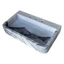 New York Marble Wall-mount Bathroom Sink Fluted Front and Edges (W)16" (W)28" (H)5" angle view