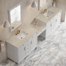 James Martin Bellshire 120" Double Bathroom Vanity, Bright White