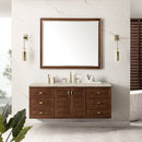 James Martin Amberly 60" Dual Mount Single Bathroom Vanity, Mid-Century Walnut