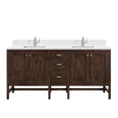James Martin Addison 72" Double Bathroom Vanity, Mid-Century Acacia