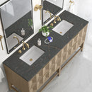 James Martin Emmeline 72" Double Bathroom Vanity, Pebble Oak