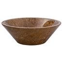 Handcrafted Brown Travertine Vessel Sink Polished Finish 16 Inch