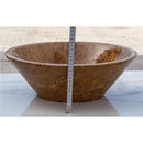 Handcrafted Brown Travertine Vessel Sink Polished Finish 16 Inch