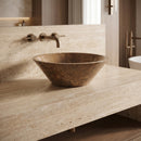 Noce Brown Travertine V-Shape Tapered Sink Polished (D)16" (H)6"