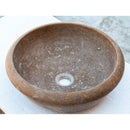 Noce Brown Turkish Handcrafted Travertine Drop-In Bathroom Sink