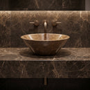 Noce Brown Travertine V-Shape Tapered Sink Polished (D)16" (H)6"
