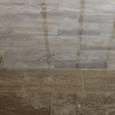 Noce Travetine Vein Cut 12x24 Filled Polished 10080933 Angle grouted reverse light