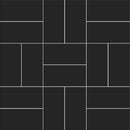 Noir Matte Crosshatch Ceramic Mosaics 12x12