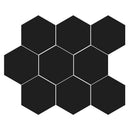Noir Matte Midi Hexagon Ceramic Mosaics 8x10