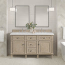 James Martin Lorelai 60" Double Bathroom Vanity, Whitewashed Oak