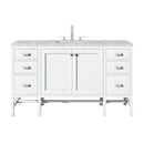 James Martin Addison 60" Single Bathroom Vanity, Glossy White