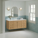 James Martin Laurent 60" Dual Mount Single Bathroom Vanity, Light Natural Oak