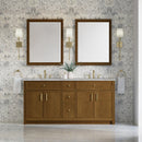 James Martin Bellshire 72" Double Bathroom Vanity, Honey Oak