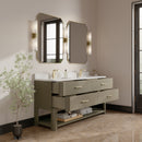 James Martin Lucian 72" Double Bathroom Vanity, Pebble Oak