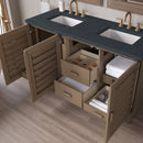 James Martin Portland 60" Double Bathroom Vanity, Whitewashed Walnut