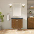James Martin Laurent 30" Dual Mount Single Bathroom Vanity, Honey Oak