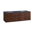 James Martin Amberly 72" Dual Mount Double Bathroom Vanity, Mid-Century Walnut