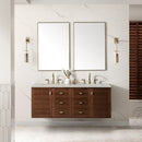 James Martin Amberly 60" Dual Mount Double Bathroom Vanity, Mid-Century Walnut