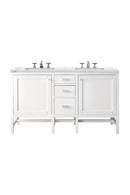 James Martin Addison 60" Double Bathroom Vanity, Glossy White