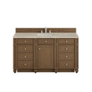 James Martin Bristol 60" Single Bathroom Vanity, Saddle Brown